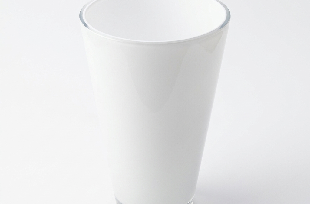 Glasvase weiß 25x13cm