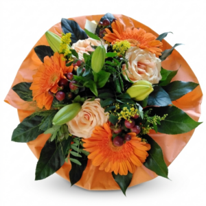 Blumenstrauß rund in orange