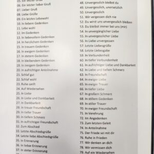 Texte für Trauerschleifen