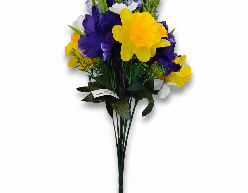 Seidenblumen Narzissen mit Iris